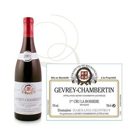 Gevrey Chambertin La Bossière 2015 Rouge Harmand Geoffroy Gevrey Chambertin La Bossière 2015 Rouge Harmand Geoffroy