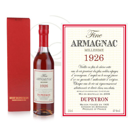 Armagnac Dupeyron millésime 1926 - 20cl
