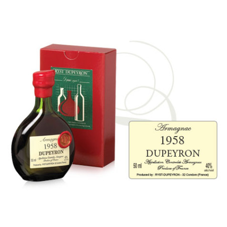 Armagnac Dupeyron millésime 1958 - 5cl